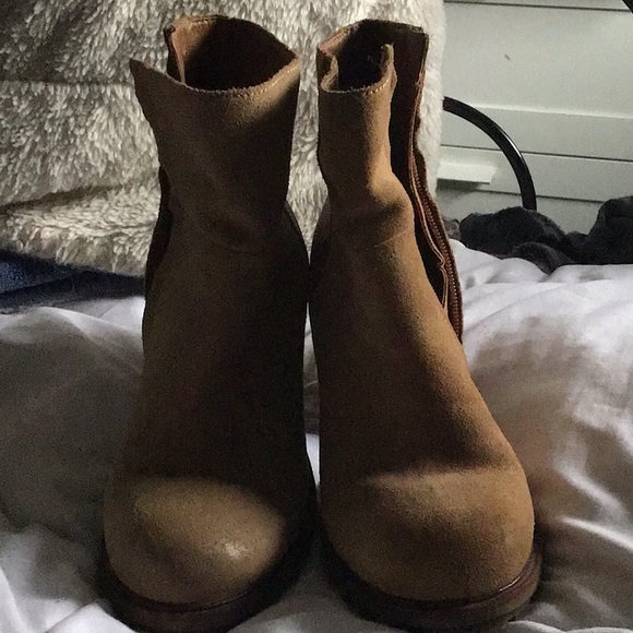 Sam Elderman golden suede chunky boots size 8 Y2K 90's Trending - Picture 9 of 12